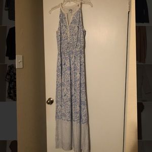 Blue & White Maxi Dress
